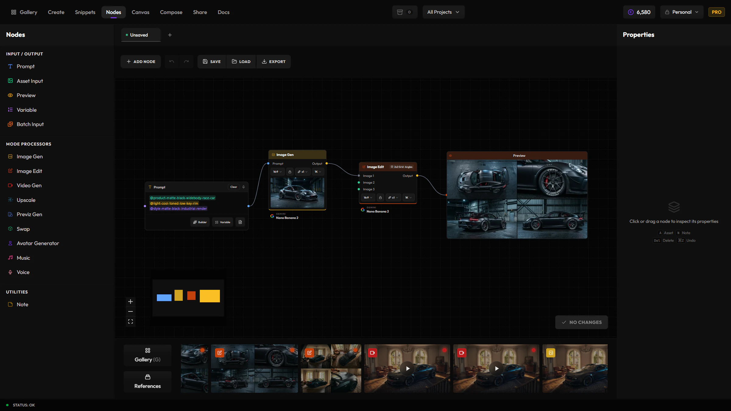 The Nodes app interface